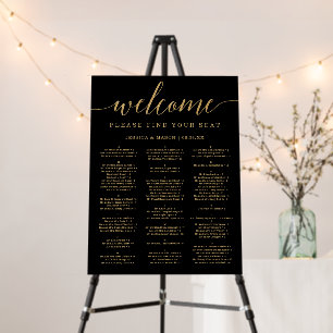 Elegant Minimal Gold Wedding Seating Chart Foam Bo Board
