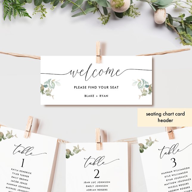 Elegant Minimal Greenery Seating Chart Header (Creator Uploaded)