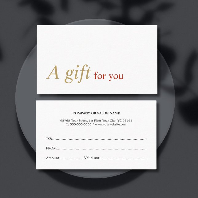 Elegant Minimal Hair Makeup Salon Gift Certificate (Creator Uploaded)