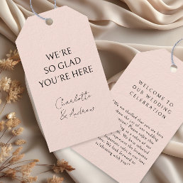 Elegant, minimal, handwriting, blush-pink Gift Tag