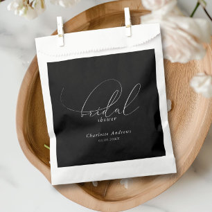 Elegant, minimal, handwriting Bridal Shower Favor Bag