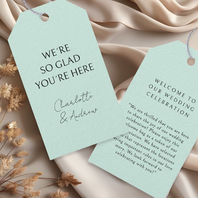 Elegant, minimal, handwriting, light green gift tags (Creator Uploaded)