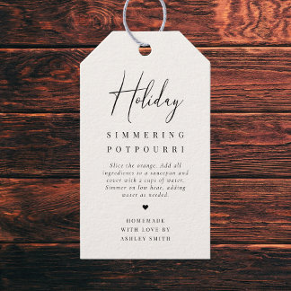 Elegant Minimal Holiday Simmering Potpourri Gift Tags