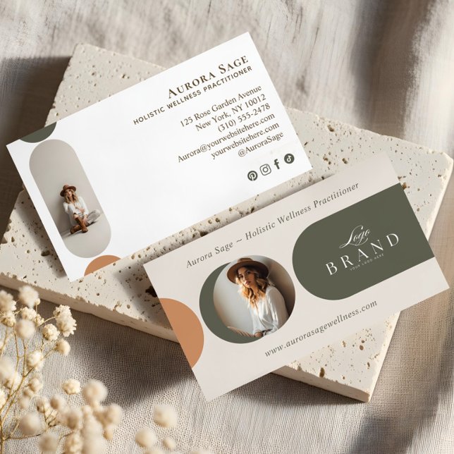 Elegant Minimal Holistic Celestial Moon Photo Luxe Business Card (Elegant Minimal Holistic Celestial Moon Photo Luxe Business Card)