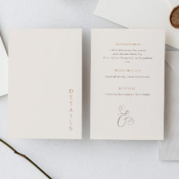 Elegant Minimal Ivory Copper information Details Enclosure Card