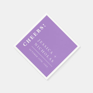 Elegant Minimal Lavender Modern Wedding Napkins