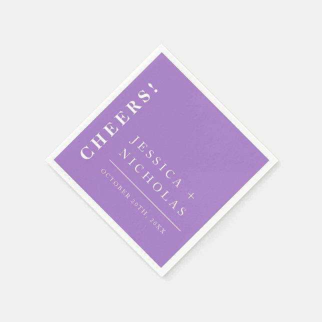 Elegant Minimal Lavender Modern Wedding Napkins (Corner)