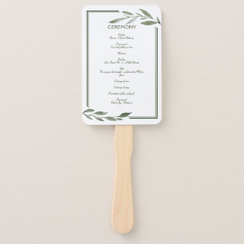 Elegant Minimal Leaves Frame Green Olive Hunter Pr Hand Fan