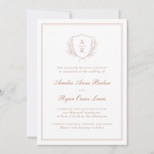 Elegant Minimal Leaves Wedding Invitation