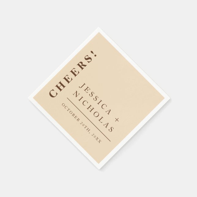 Elegant Minimal Light Beige Modern Wedding Napkins (Corner)