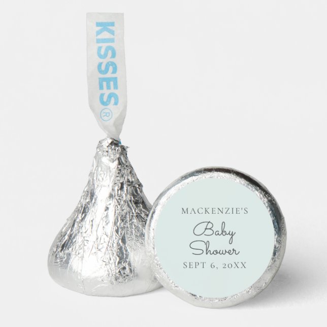 Elegant Minimal Light Teal Baby Shower Hershey®'s Kisses® (Front)