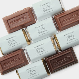 Elegant Minimal Light Teal Baby Shower Hershey's Miniatures