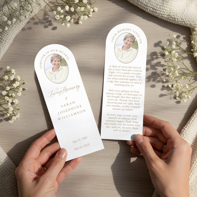 Elegant Minimal Memorial Funeral 2 Photo Keepsake Bookmarks (Elegant Minimal Memorial Funeral 2 Photo Keepsake Bookmarks)