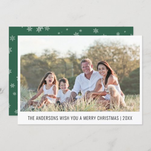 Elegant Minimal Merry Christmas Custom Photo Holiday Card