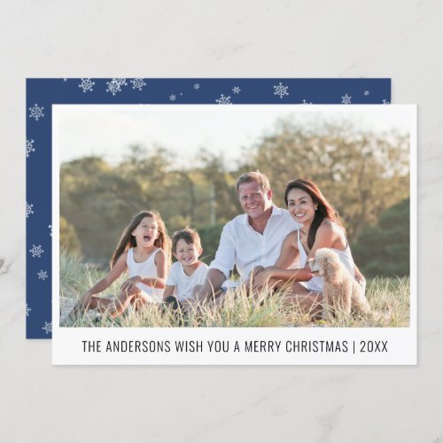 Elegant Minimal Merry Christmas Custom Photo Holiday Card