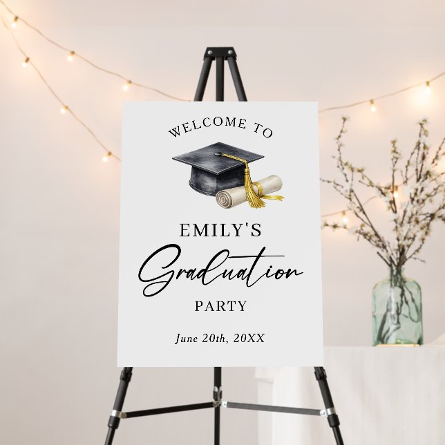 Elegant Minimal Minimalist Graduation Foam Board (In Situ (Stand))