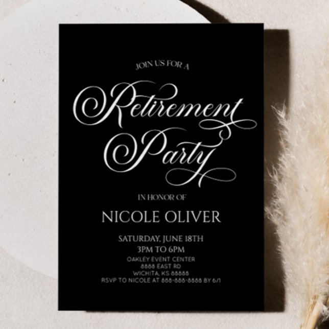 Elegant Minimal Minimalist Retirement Party Invitation (Creator Uploaded)