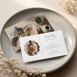 Elegant Minimal Modern hand Made Pottery Photo Business Card