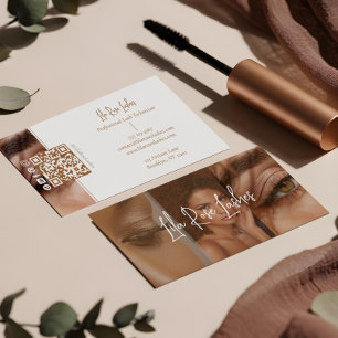 Elegant Minimal Modern Lash Artist Photo Collage Business Card