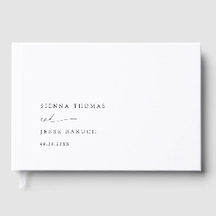 Elegant Minimal Modern Script Wedding Foil Guest Book