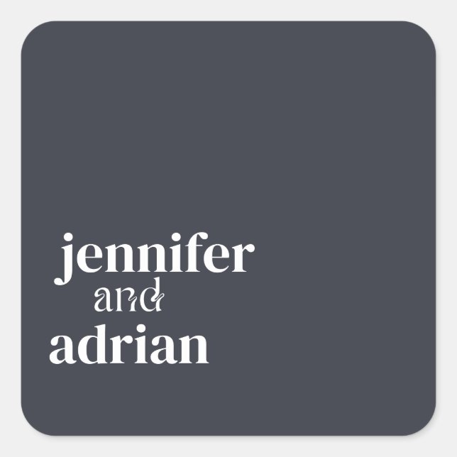 Elegant Minimal Modern Wedding Envelope Square Sti Sticker (Front)