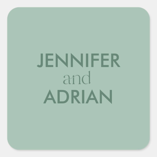 Elegant Minimal Modern Wedding Envelope Square Sticker (Front)