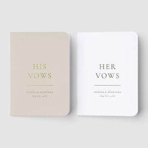 Elegant Minimal Modern Wedding Foil Vow Books
