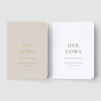 Elegant Minimal Modern Wedding Foil Vow Books
