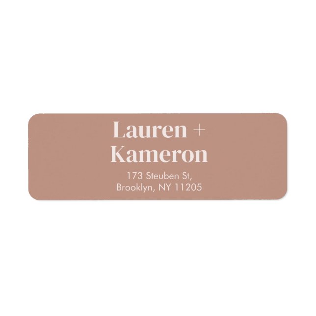 Elegant Minimal Modern Wedding Return Label (Front)