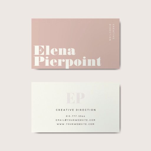 Customizable Elegant Minimal Monogram Blush Ivory Professional Business Card