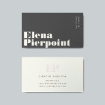 Elegant Minimal Monogram Modern Gray Professional Business Card<br><div class="desc">Elegant and chic,  this modern monogram business card in ivory and charcoal gray is a sophisticated minimalist design that combines your name and monogram (on the back) along stylish serif typography.</div>