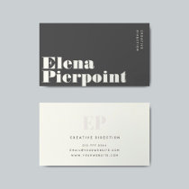 Elegant Minimal Monogram Modern Gray Professional Business Card