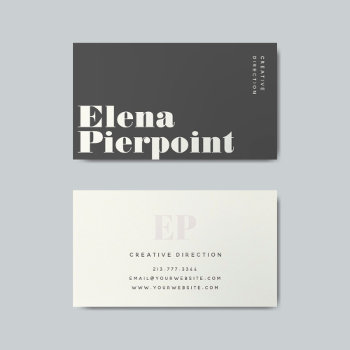 Elegant Minimal Monogram Modern Gray Professional Business Card by Farlane at Zazzle