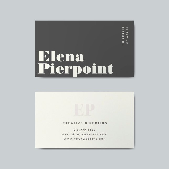 Elegant Minimal Monogram Modern Gray Professional Business Card (Creator Uploaded)