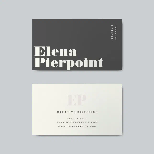 Elegant Minimal Monogram Modern Gray Professional Business Card | Zazzle