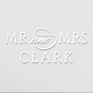 Elegant Minimal Mr and Mrs Monogram Embosser