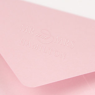 Elegant Minimal Mr and Mrs Monogram Embosser
