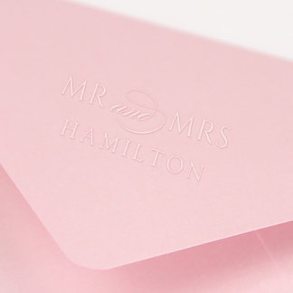 Elegant Minimal Mr and Mrs Monogram Embosser