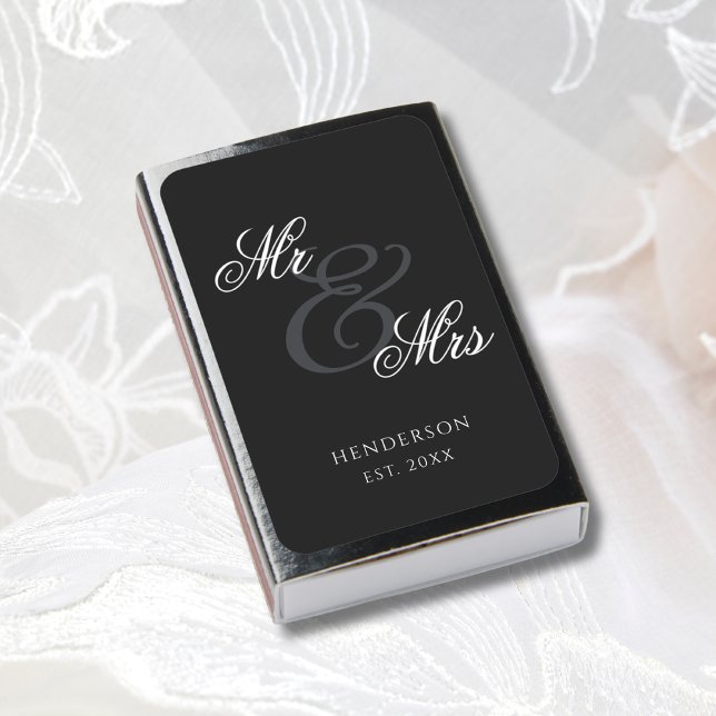 Elegant Minimal Mr and Mrs. Wedding Matchboxes (Creator Uploaded)