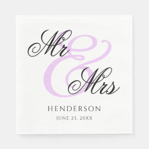 Elegant Minimal Mr and Mrs. Wedding Napkins