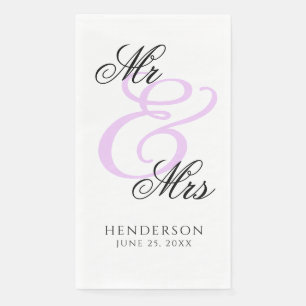 Elegant Minimal Mr and Mrs. Wedding Napkins