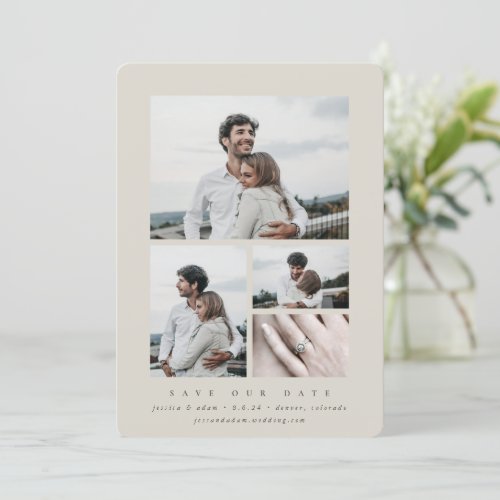 Elegant Minimal Multi Photo Save The Date