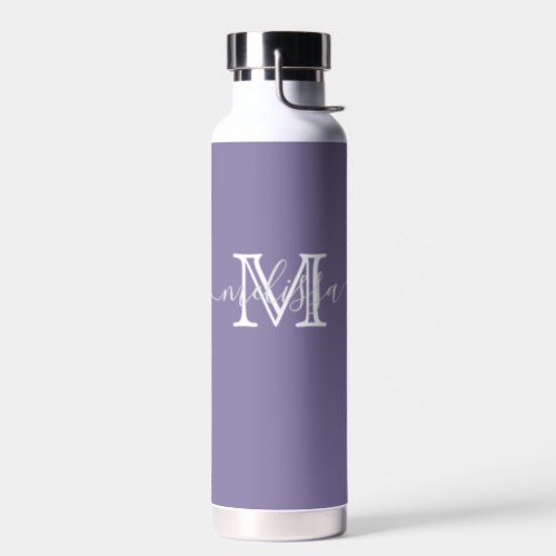 Elegant Minimal Name and Monogrammed Custom Color  Water Bottle