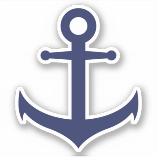 Elegant minimal navy blue anchor sticker