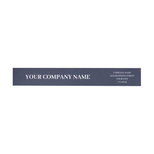 Elegant Minimal Navy Blue Custom Trendy Business Wrap Around Label (Individual)