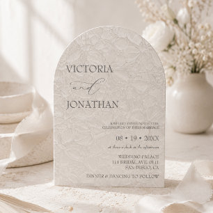 Elegant Minimal Neutral Wedding  Invitation