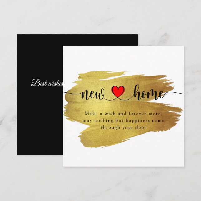 Elegant Minimal New Home Housewarming Card (Front/Back)