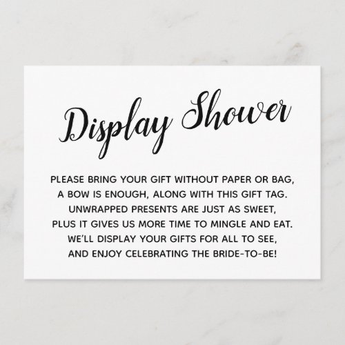 Elegant Minimal No Wrap Bridal Shower Gift Card