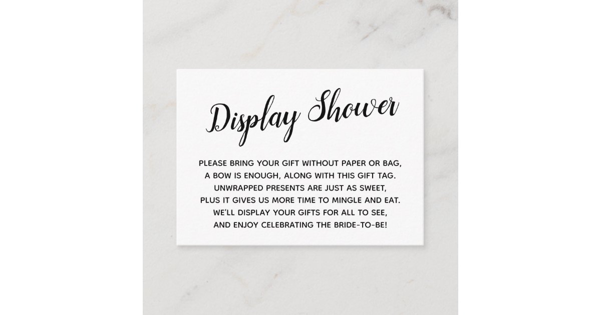 Elegant, Minimal No Wrap Bridal Shower Gift Card