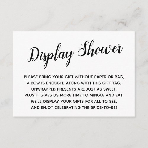 Elegant Minimal No Wrap Bridal Shower Gift Card